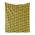 thumbnail image 1 of Fast Food Soft Flannel Fleece Throw Blanket, Mexican Taco Rolls with Beef Hipster Fusion Dish Restaurant Graphic, Cozy Plush for Indoor and Outdoor Use, 70" x 90", Dark Blue Grey Yellow, by Ambesonne, 1 of 5