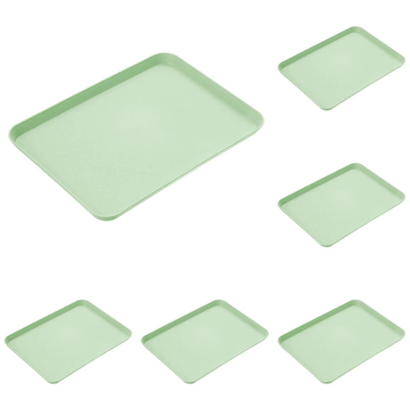 Fast Food Tray 5 Pack, 9.44 × 6.69 in Rectangular Plastic Serving Trays, Stackable, Durable, Lightweight, Slip-Resistant, Cafeteria, Kitchen, School Use