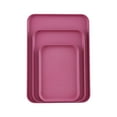 thumbnail image 1 of Fast Food Tray Set, 3 Pack Plastic Reusable Multi-Purpose Non-Slip Rectangle Serving Tray for Cafeteria Restaurant Home Kitchen (Hot Pink), 1 of 6