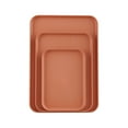 thumbnail image 1 of Fast Food Tray Set, 3 Pack Plastic Reusable Multi-Purpose Non-Slip Rectangle Serving Tray for Cafeteria Restaurant Home Kitchen (Orange), 1 of 6