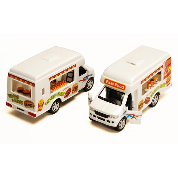 Fast Food Truck, White - Kinsmart 5253/57D - 5" Scale Diecast Model Car