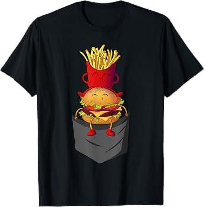 Fast Food in Pocket Fries Burger Pommes Frites Potato TShirt