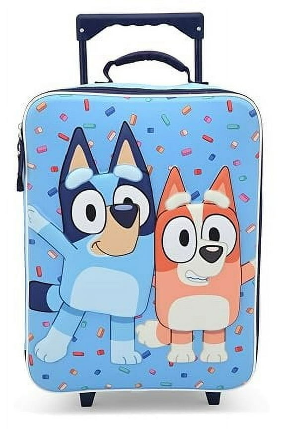 Bluey 16" Soft Luggage - Cute & Durable Carry-On Suitcase for Travel 16X12X5