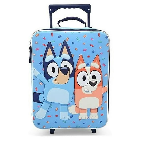 Fast Forward Bluey 16" Soft Luggage - Cute & Durable Carry-On Suitcase for Travel 16X12X5