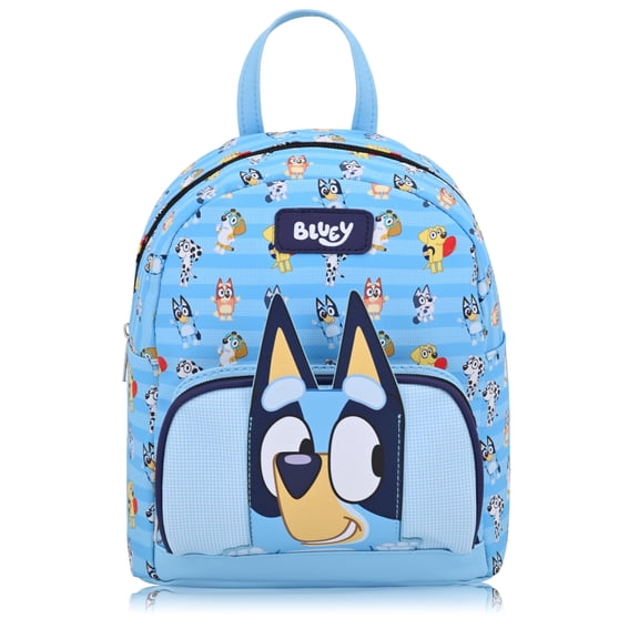Bluey Mini Backpack Officially Licensed 10" PU Leather Bag for Girls, Boys, Women, Men Bluey Backpack Purse with Adjustable Strap Ages 3+