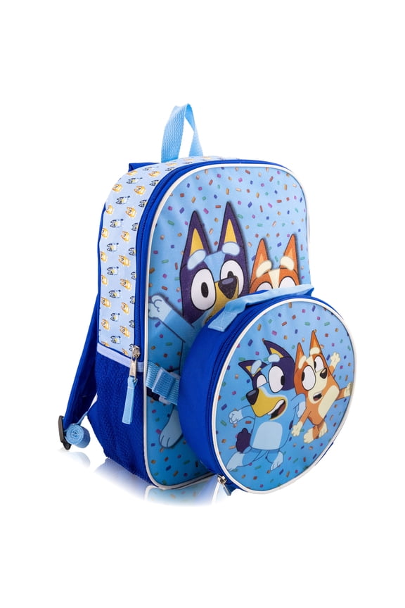 Bluey Backpack with Lunch Box for Kids | Insulated Lunch Bag for Boys, Girls, Toddlers | 14" Backpack for School and Reusable Lunchbox