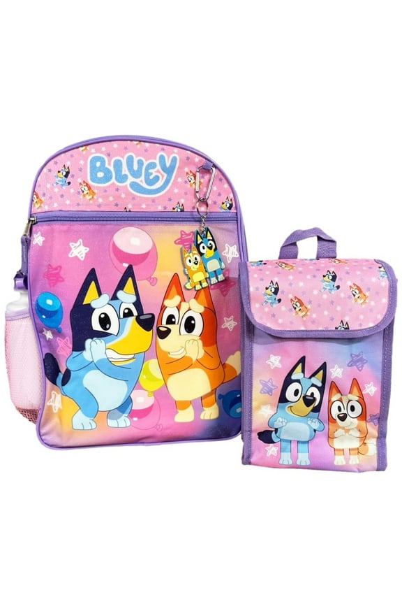 Fast Forward Bluey 5 Piece Backpack Set, Pink, 93883