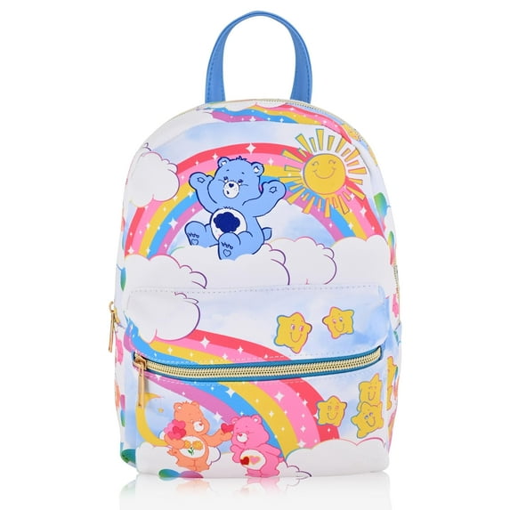 Fast Forward Care Bears Backpack for Women, Men, Unisex | Cute PU Leather 10" Care Bears Mini Backpack Purse Shoulder Purse | Care Bears Bag and Care Bears Accessories