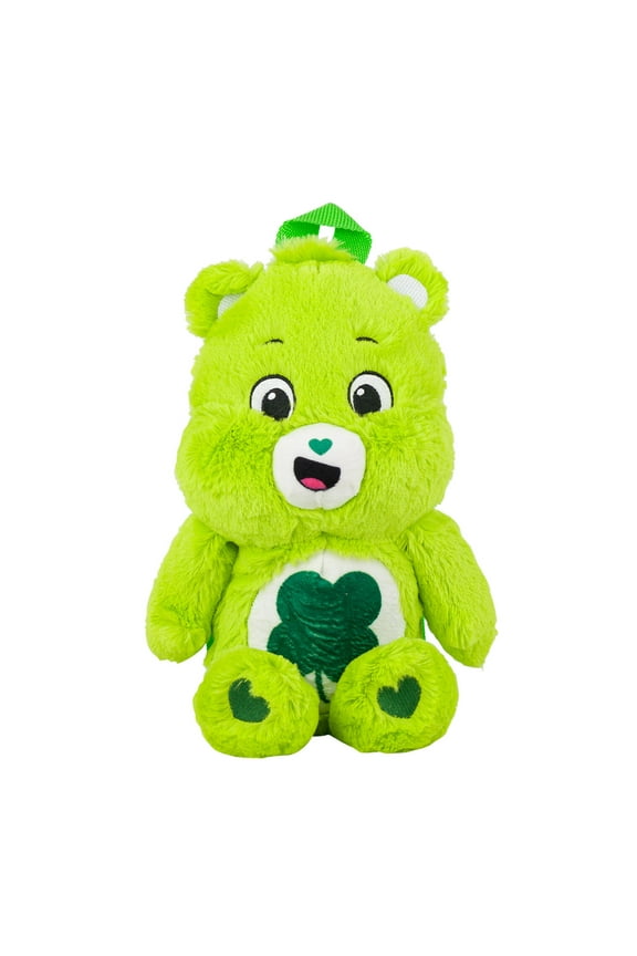 Care Bears Good Luck Bear Plush Backpack, 15 Inches, Green, 86709