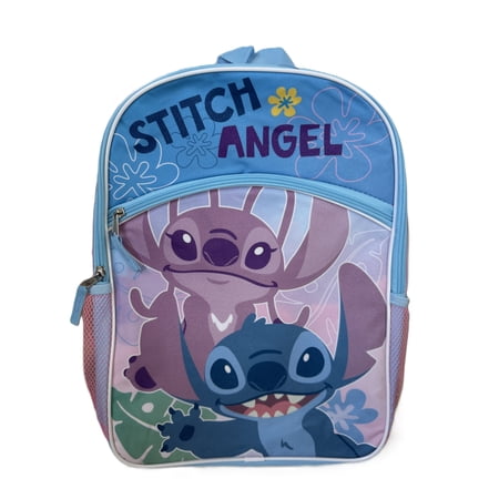 Fast Forward Disney Stitch 16 inches Large Size School Backpack For Kid , Blue