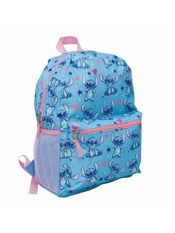 Disney Stitch Allover Print 16 Inches Backpack, Blue, 56604