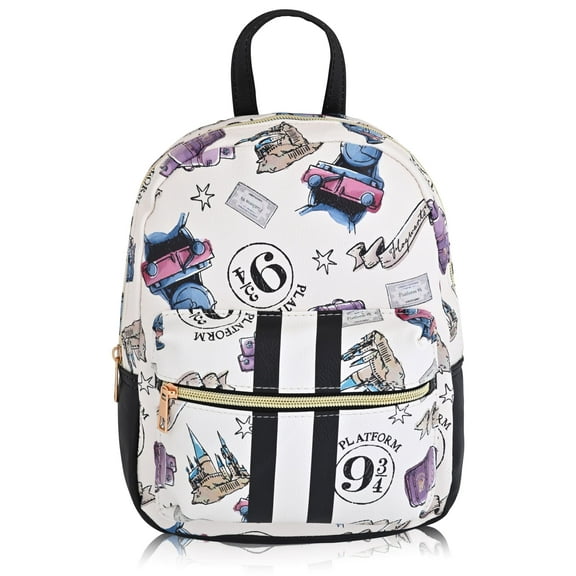 Fast Forward Harry Potter Backpack for Men, Women, Unisex | Cute PU Leather 10" Harry Potter Mini Backpack Purse Shoulder Purse | Harry Potter Bag and Harry Potter Accessories