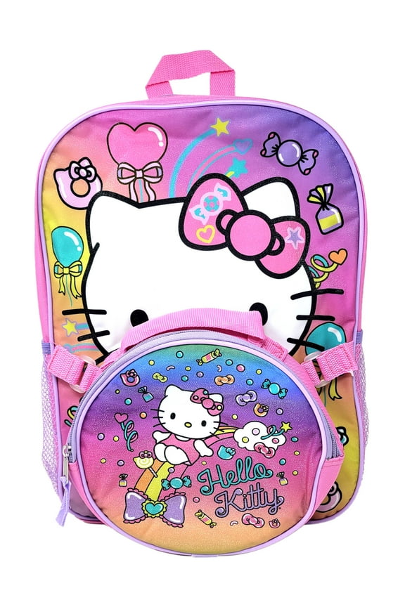 Fast Forward Hello Kitty 16 Inches Large Backpack with Lunch Bag