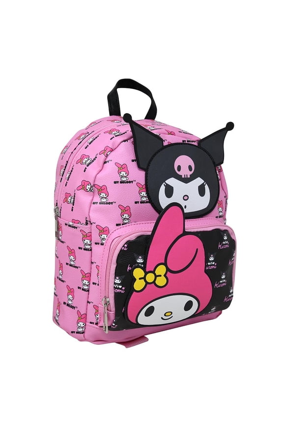 Hello Kitty My Melody All Over print 10" Mini Deluxe Backpack with 1 Front pocket C6CMH3WN
