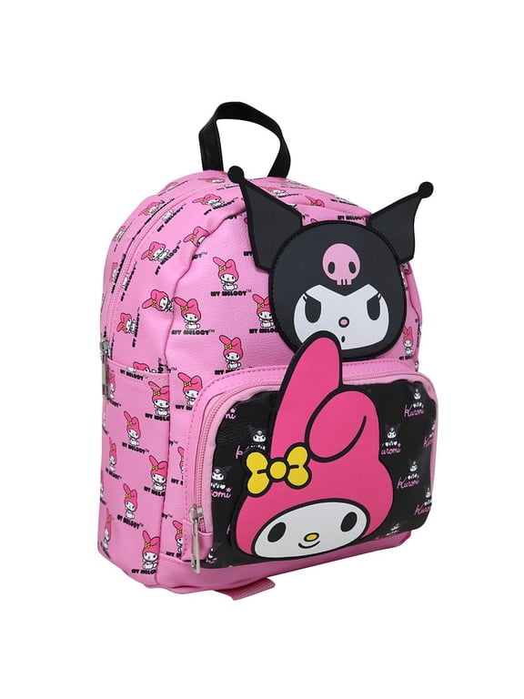 Hello Kitty My Melody All Over print 10" Mini Deluxe Backpack with 1 Front pocket C6CMH3WN