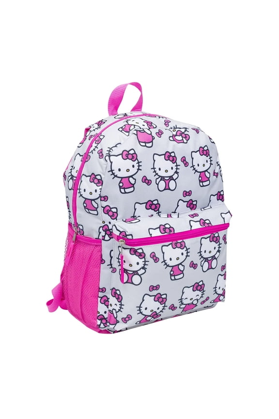 Hello Kitty White Allover Print 16 Inches Backpack, 51819