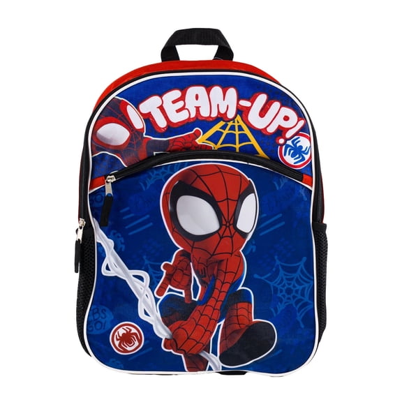 Fast Forward Marvel Spidey & Friends "team up" 16 inches Large Size School Backpack For Kid , Blue