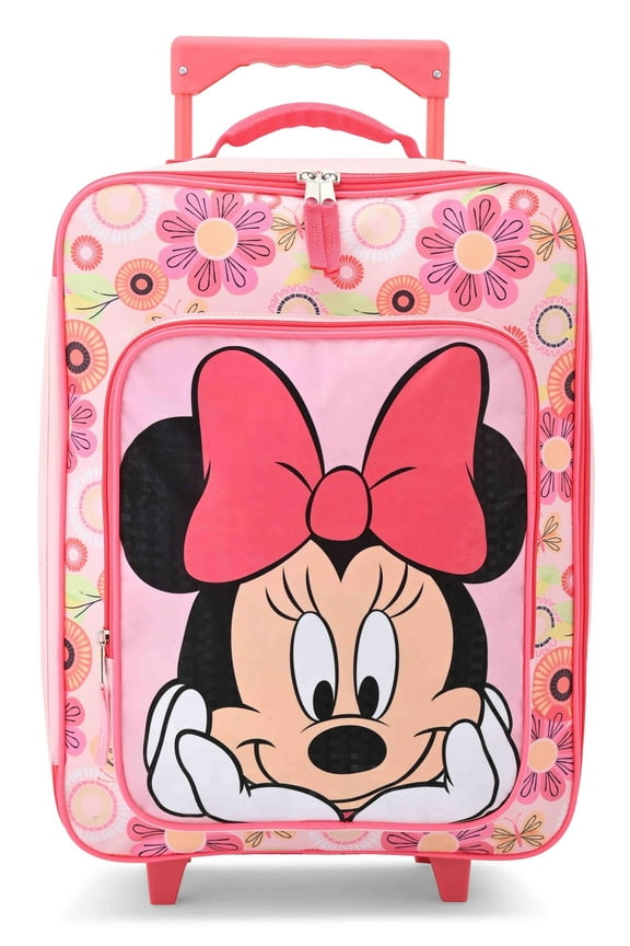 Minnie Mouse Girls Luggage 16" Soft Side Wheeled Pilot Case- Rolling Suitcase 16x12x5
