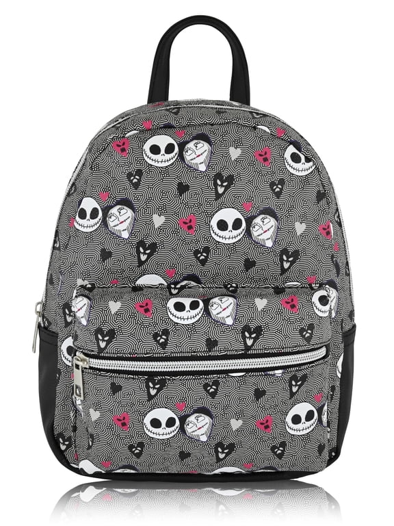 Nightmare Before Christmas Backpack for Men, Women, Unisex Cute PU Leather 10" Jack Skellington Mini Backpack Purse Shoulder Purse Jack and Sally Bag and Jack and Sally Accessories
