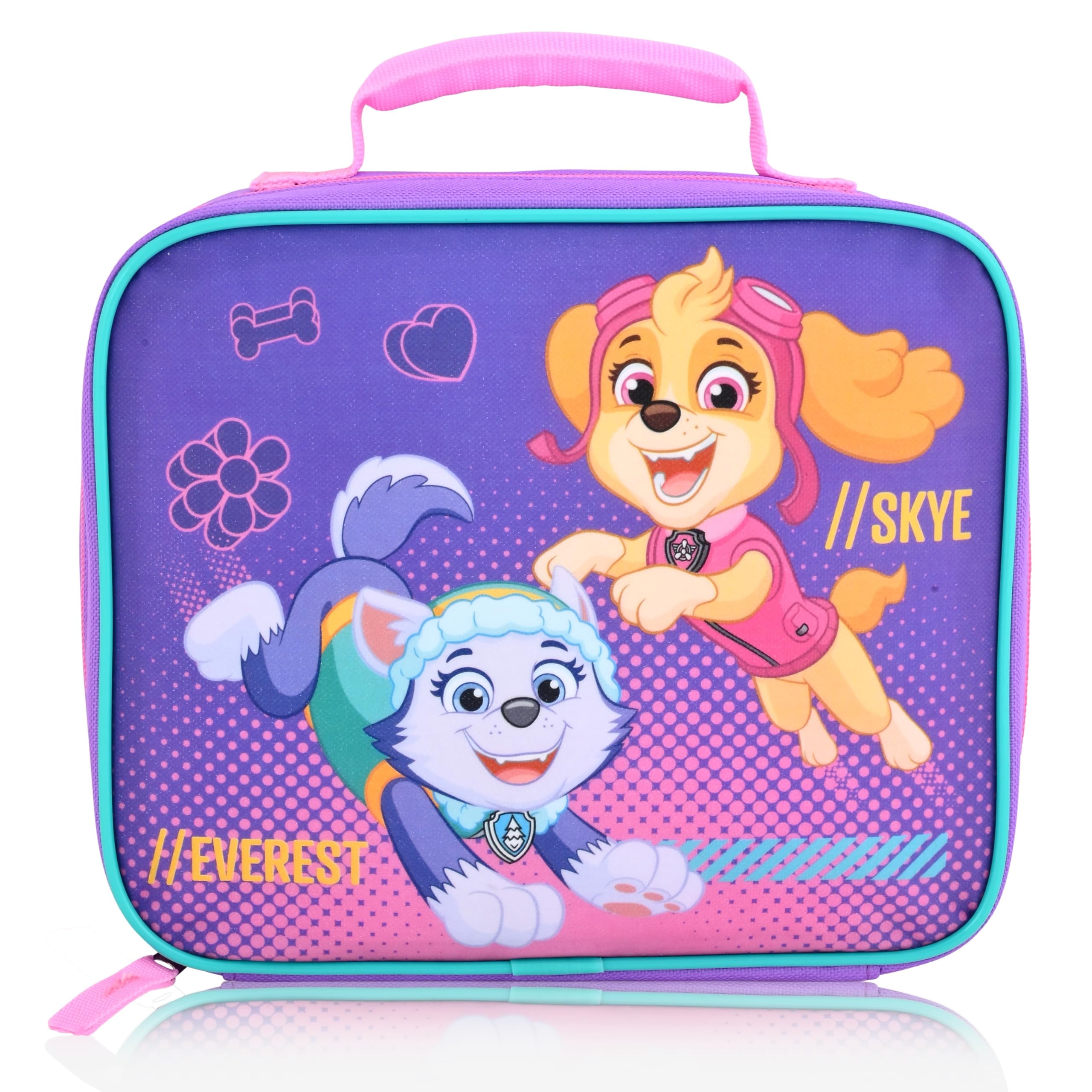 Fast Forward Paw Patrol Skye Lunch Box for Kids | Insulated Reusable Lunch Box for Girls, Boys, Toddlers | Paw Patrol Skye and Everest Purple