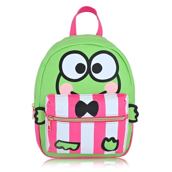 Fast Forward Sanrio Hello Kitty and Friends Keroppi Backpack for Women, Men, Unisex | Cute PU Leather 10" Keroppi Mini Backpack Purse Shoulder Purse | Keroppi Bag and Kuromi Accessories