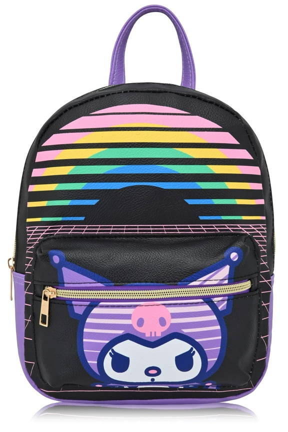 Fast Forward Sanrio Hello Kitty and Friends Kuromi Backpack for Women, Men, Unisex | Cute PU Leather 10" Kuromi Mini Backpack Purse Shoulder Purse | Kuromi Bag and Kuromi Accessories