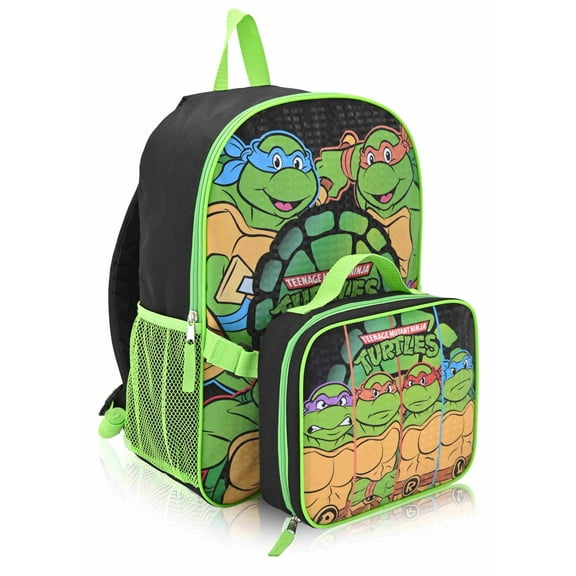Fast Forward Teenage Mutant Ninja Turtles 16" Backpacks With Lunch Bag - Licensed Characters Kids Schoolbag