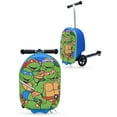 thumbnail image 1 of Fast Forward Teenage Mutant Ninja Turtles 18" Scooter Luggage for Boys, Girls, Unisex | Teenage Mutant Ninja Turtles Kids Luggage with Wheels | Carry On Ride On Suitcase for Kids, 1 of 7