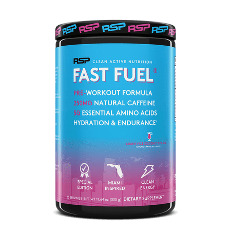 Fast Fuel - Pre-Workout Formula, Hydration + Endurance, Amino Acids & Natural Caffeine [Coconut Colada, 30 Servings]