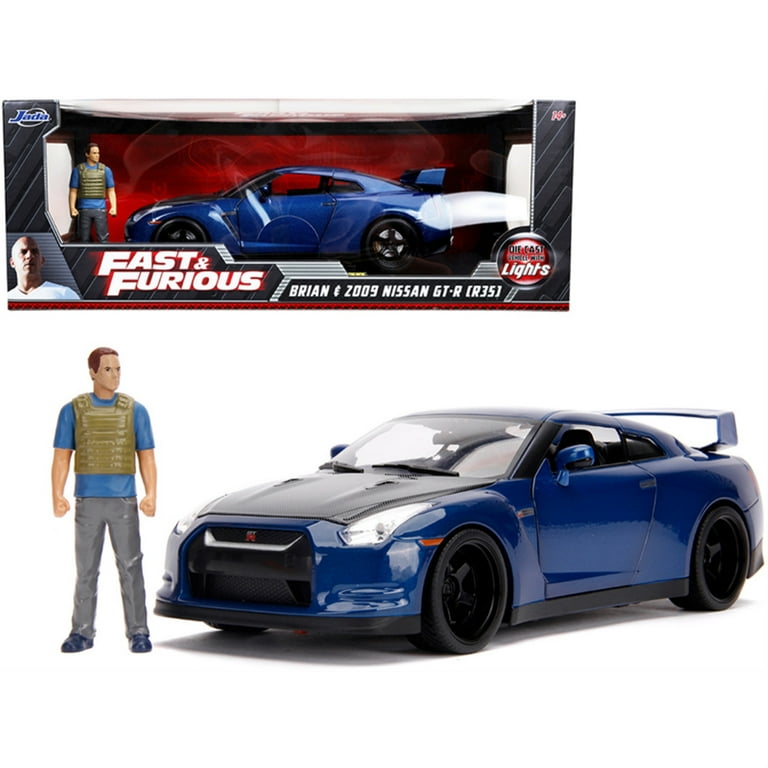 Jada Toys Fast & Furious 1:18 Nissan GT-R R35 Die-Cast Model Car & Brian Figure, Light up, Ages 14+ Jada Toys Fast & Furious 1:18 Nissan GT-R R35 Die-Cast Model Car & Brian Figure, Light up, Ages 14+