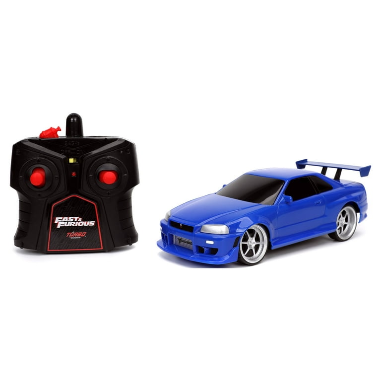 Jada Toys Fast & Furious Brian's Nissan Skyline GT-R (BN34) Drift Power  Slide RC Radio Remote Control Toy Race Car with Extra Tires, 1:10 Scale