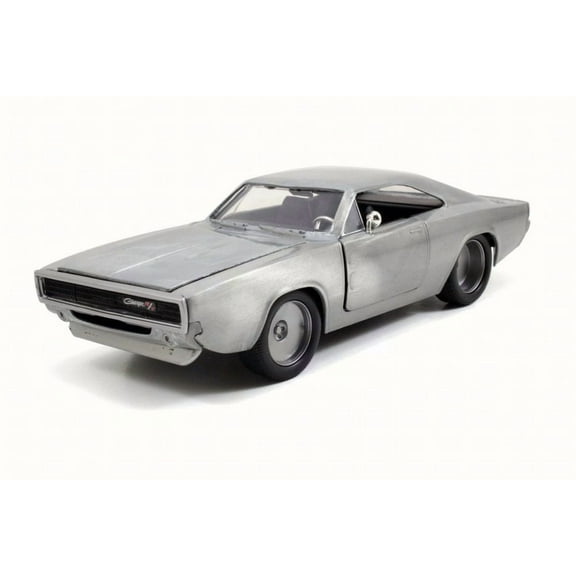 Fast & Furious 1:24 Dom's 1968 Dodge Charger R/T Die-cast Car Bare Metal - Toys for Kids