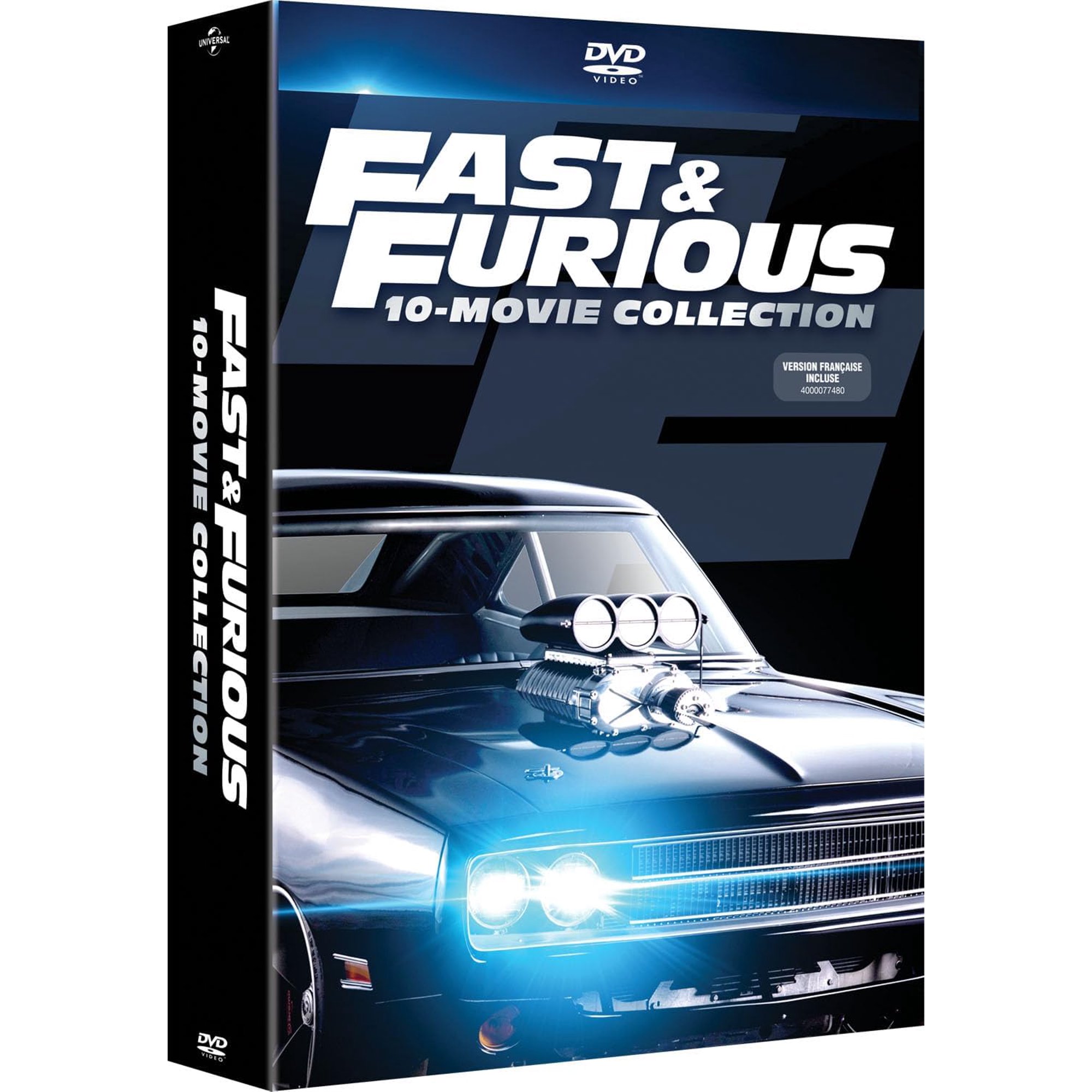 Fast & Furious 10-Movie Collection [DVD][10 Discs] (Action, Racing, Crime, Heist, Compatible with All DVD Players)