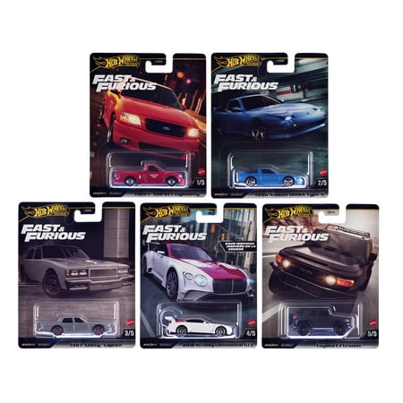 "Fast & Furious" 2024 5 piece Set H Diecast Model Cars by Hot Wheels