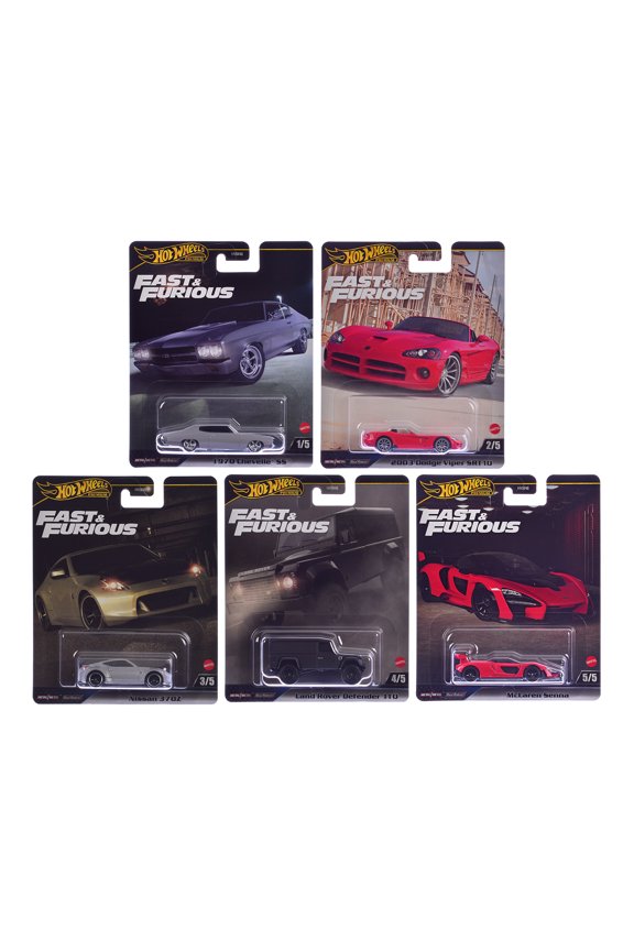"Fast & Furious" 2024 5 piece Set J Diecast Model Cars by Hot Wheels