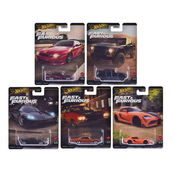 "Fast & Furious" 2025 5 piece Set L Model Cars by Hot Wheels