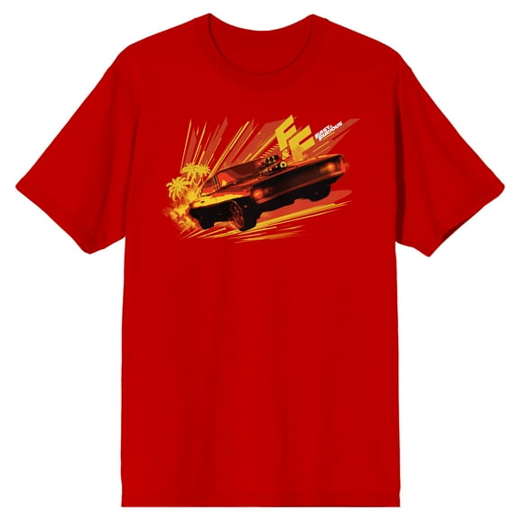 Fast & Furious Bold Title and Racing Car Men's Red Short Sleeve Tee-S