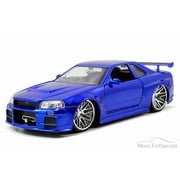 Fast & Furious Brians Nissan Skyline GT-R, Candy Blue - Jada Toys 97173 - 1/24 Scale Diecast Model Toy Car