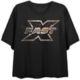 thumbnail image 1 of Fast & Furious Fast X Logo Crew Neck Short Sleeve Women's Black Crop Top
-Medium, 1 of 3