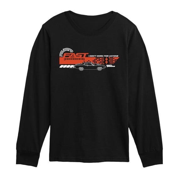 Fast & Furious - I Don't Work For Anyone - Youth Boys Long Sleeve Graphic T-Shirt