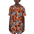 thumbnail image 1 of Fast & Furious Logo All-Over Print Flame Background Adult Short Sleeve Button-Down Shirt Medium, 1 of 6