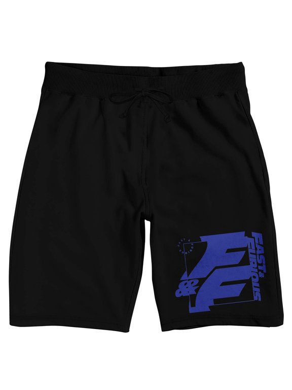 Fast & Furious Logo Men's Black Sleep Pajama Shorts-Large