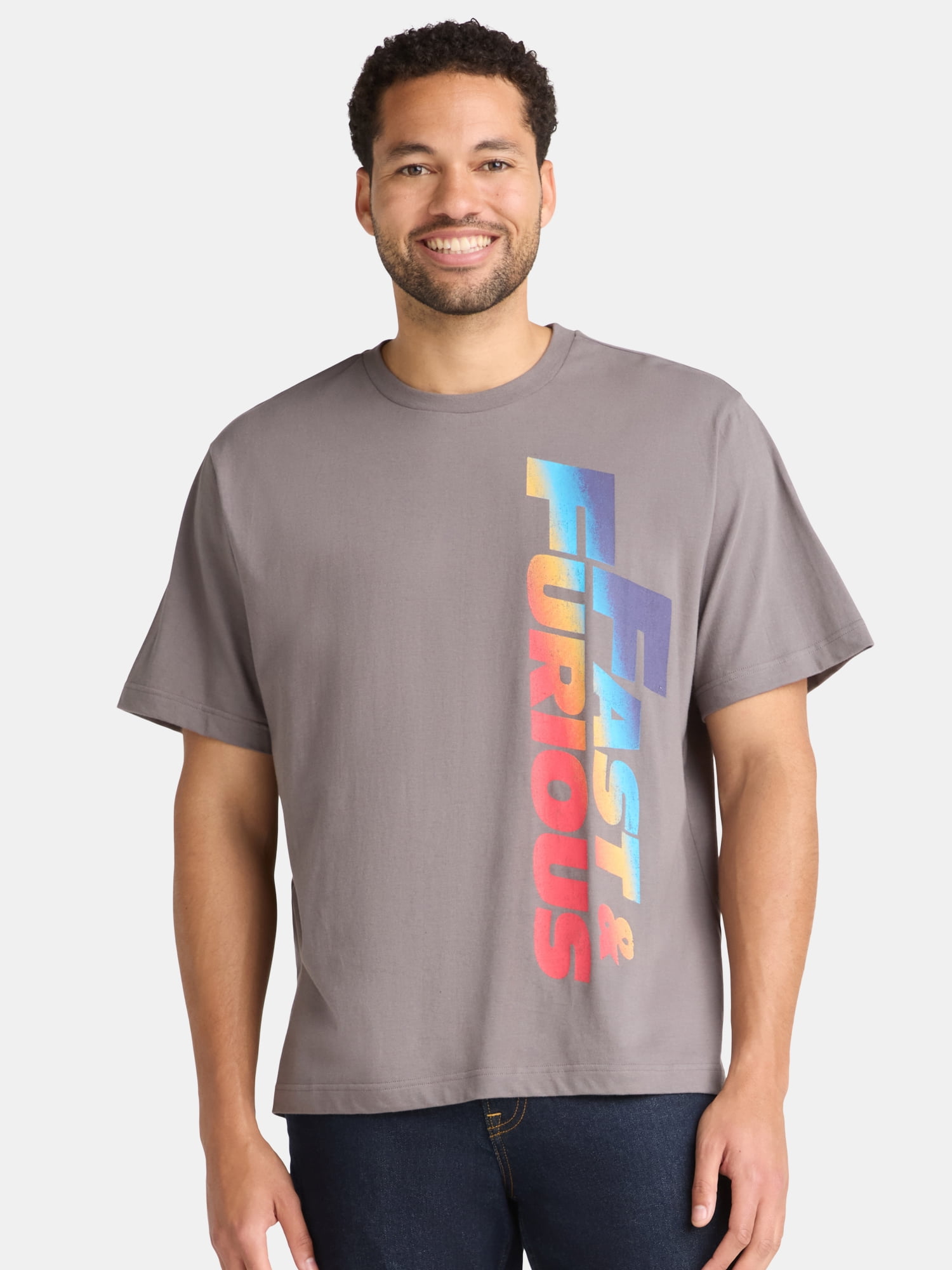 Fast & Furious Men's and Big Men's Front Back Graphic Tee with Short Sleeves, Sizes S-3XL