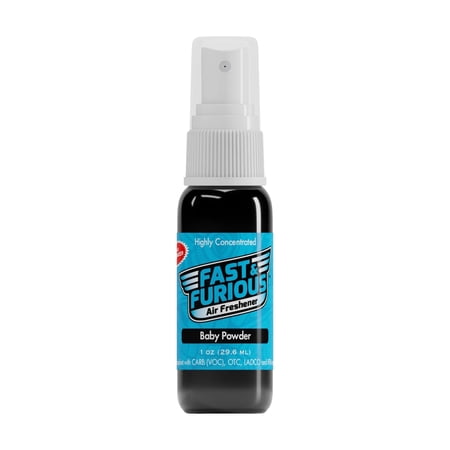 Fast & Furious Air Freshener Spray, Baby Powder Scent, 1.0 fl. oz. (29.6ml)