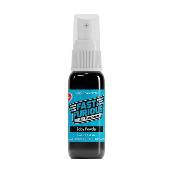 Fast & Furious Mini Air Freshener Spray, Baby Powder Scent, 1 fl. oz.