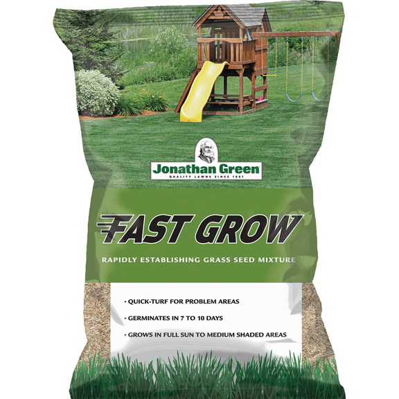Jonathan Green Fast Grow Grass Seed Mixture - Single Pack Lawn & Landscape Use, Easy Application