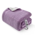 thumbnail image 1 of Fast Heating Heated Blanket Full Size - Soft Flannel Electric Throw, 4 Adjustable Heat Levels, 10H Auto Shut Off, Machine Washable, ETL Certified - Ideal for Bed, Couch, Office - Purple, 72x84 inches, 1 of 8