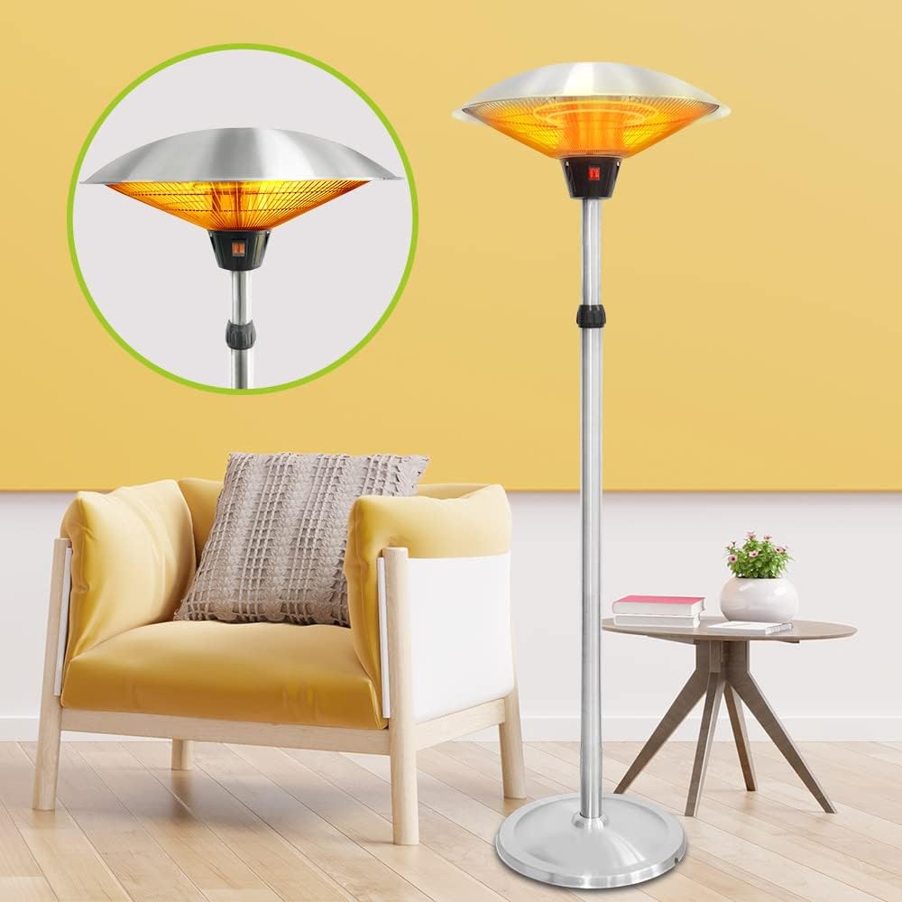 Fast Heating! Indoor & Outdoor 1500W Electric Infrared Patio Heater