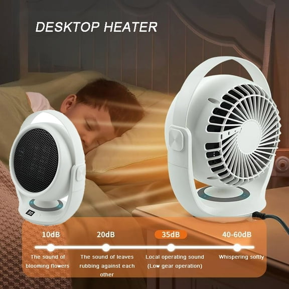 Fast Heating Portable Heater, Energy-Saving Electric Space Heater with Tilt Power-Off Protection for Winter Bedroom Office Home Heating Use