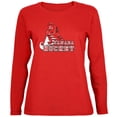 thumbnail image 1 of Fast Hockey Player Country Canada Womens Long Sleeve T Shirt Red SM, 1 of 1